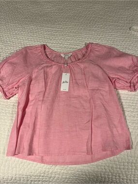 Lilly Pulitzer Pink Short-Sleeve Peasant Blouse